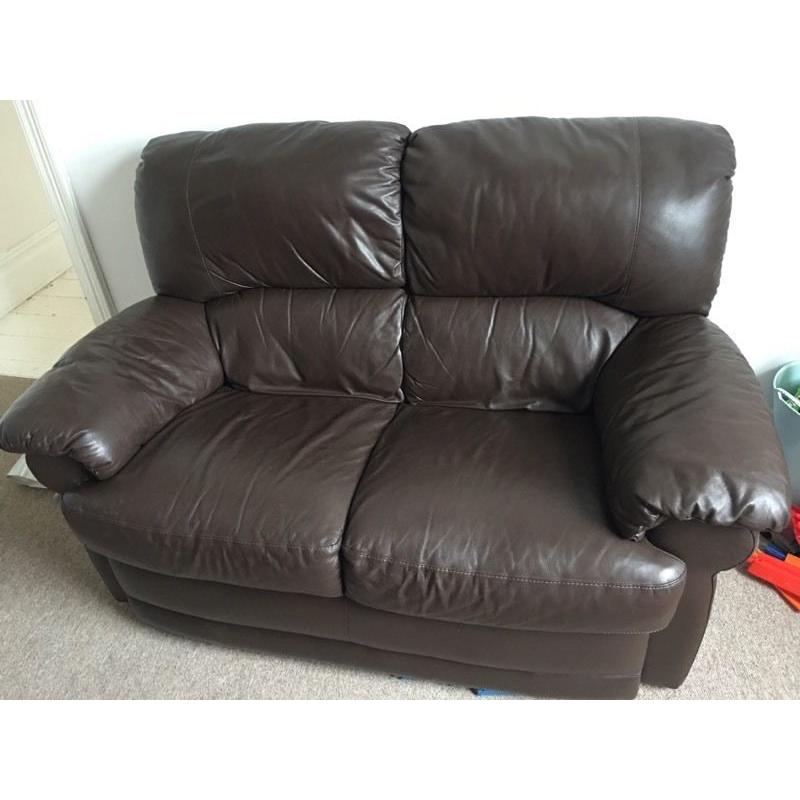 Brown (real) Leather Sofa