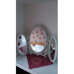 Mirror for dressing table - French style, shabby chic triple mirror
