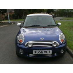 56 REG MINI COOPER 1.6 3 DOOR HATCHBACK IN METALLIC BLUE HPI CLEAR FSH AC ALLOYS