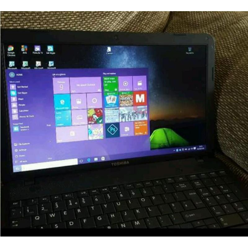 TOSHIBA C850 1G2 LAPTOP ,WINDOWS 10 64 BIT , 15.6 LED, 1.8 GHZ , 320 GB HDD, 4 GB RAM , HDMI,,,,