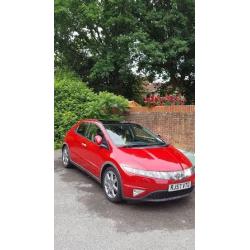 2007 HONDA CIVIC HATCHBACK IN RED ONLY 2 OWNERS