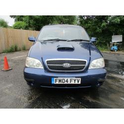 2004 04 KIA SEDONA 2.9 CRDi SE 7 SEATER LOW 84K CAMBELTED TOW BAR FULL MOT AC DVD LEATHER SH PX SWAP