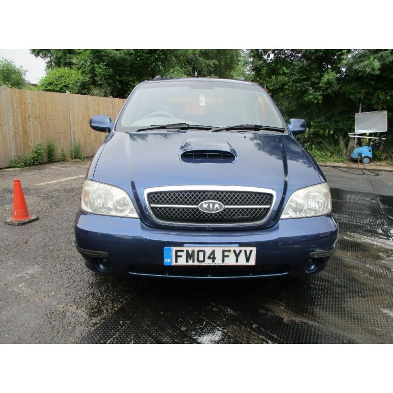 2004 04 KIA SEDONA 2.9 CRDi SE 7 SEATER LOW 84K CAMBELTED TOW BAR FULL MOT AC DVD LEATHER SH PX SWAP