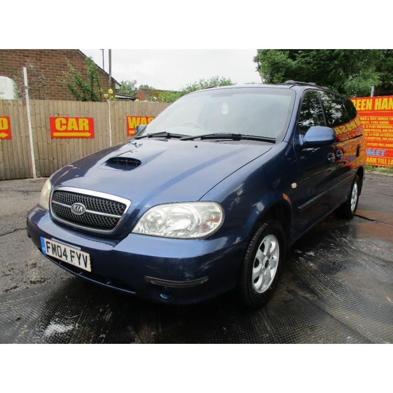 2004 04 KIA SEDONA 2.9 CRDi SE 7 SEATER LOW 84K CAMBELTED TOW BAR FULL MOT AC DVD LEATHER SH PX SWAP