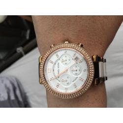Michael Kors ladies watch white and rose gold