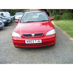 VAUXHALL ASTRA 1-7 DTI CLUB TURBO DIESEL 5-DOOR 2003. FULL VAUXHALL SERVICE HISTORY.