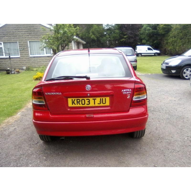 VAUXHALL ASTRA 1-7 DTI CLUB TURBO DIESEL 5-DOOR 2003. FULL VAUXHALL SERVICE HISTORY.