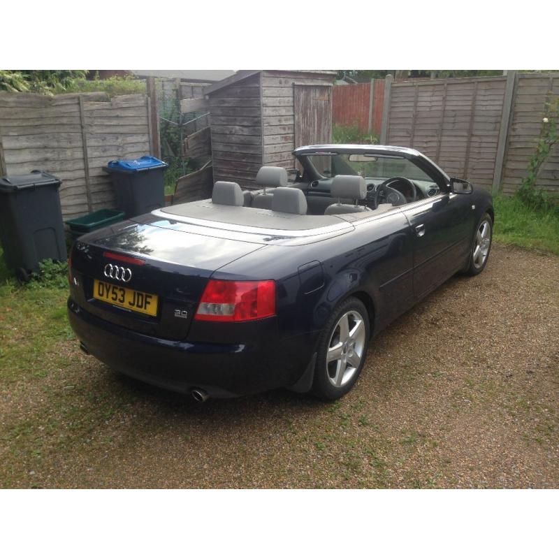 A beautiful Audi A4 Quattro, 3ltr V6, Convertible in mint condition