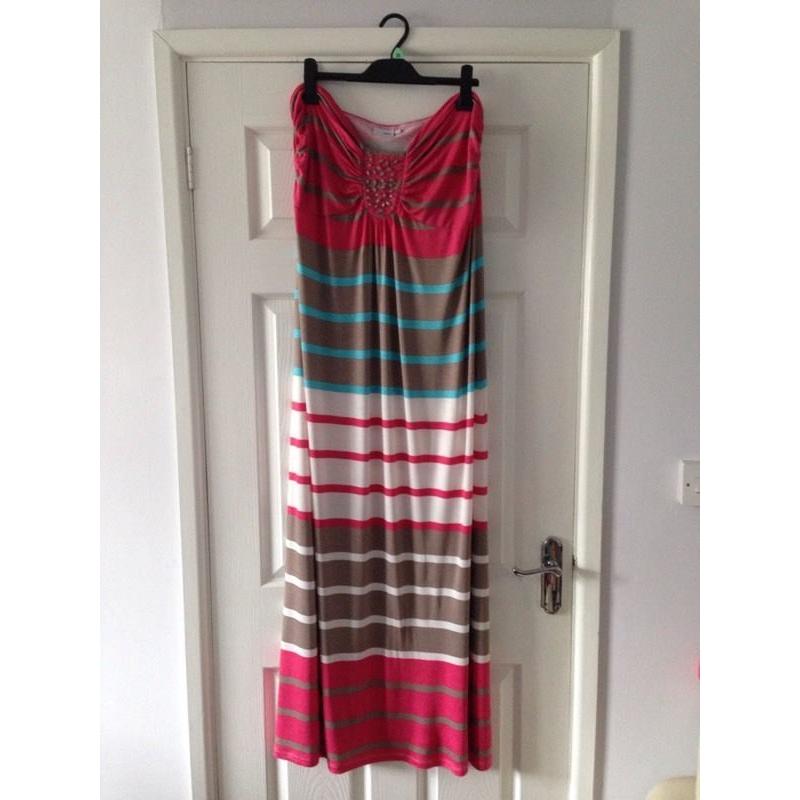 Stripy maxi dress size 20 Next