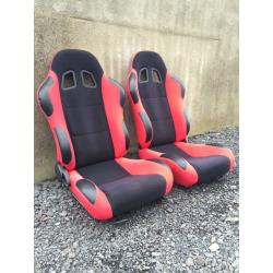 Red Reclining Bucket Seats