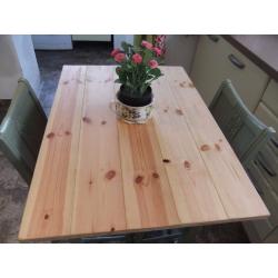 small pine kitchen table and 2 chairs