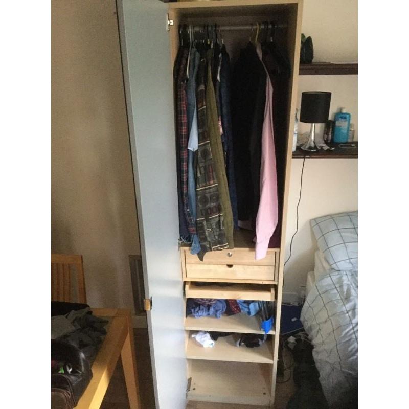 Single Mirror wardrobe with shelves- IKEA