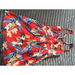 Hollister red flowery dress