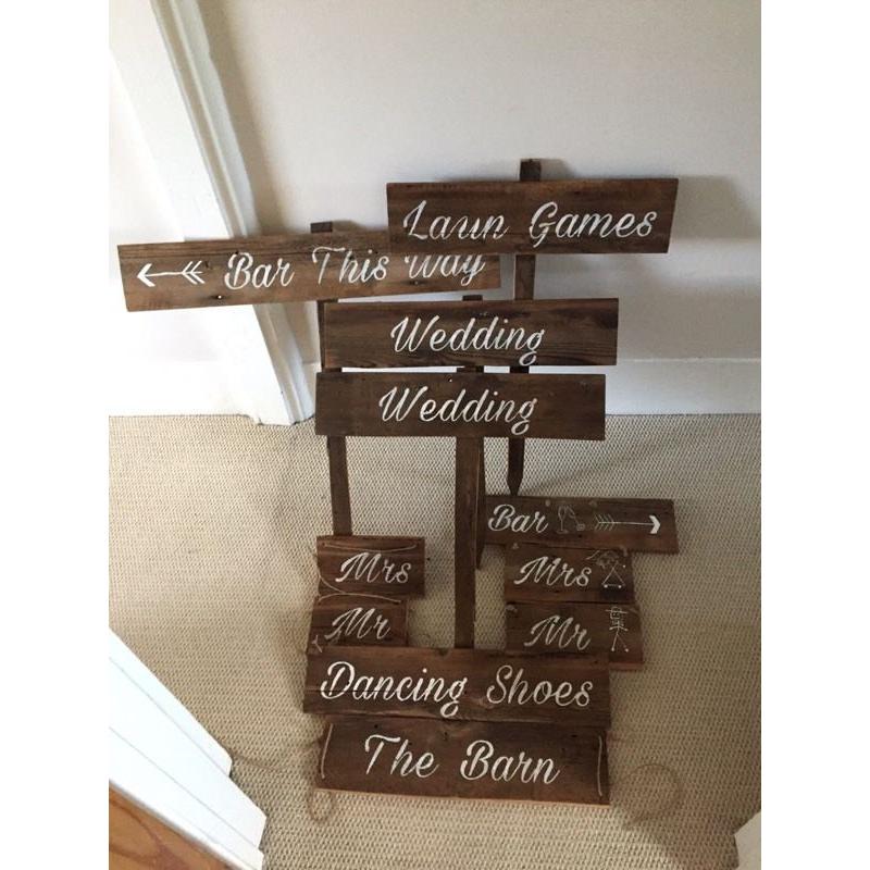 Wedding wooden signs