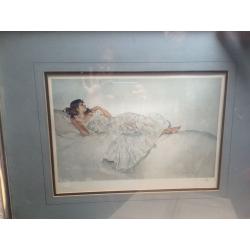 Sir William Russel Flint white ladylimited edition with seal.