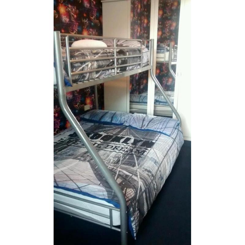 Triple bunk bed frame