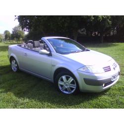 @ LOVELY LOW MILES 2005 RENAULT MEGANE DYNAMIQUE 1.6 CONVERTIBLE,FULL HISTORY AND LONG MOT APRIL2017