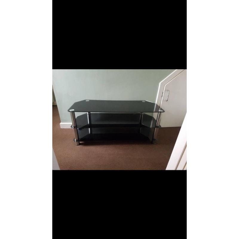Black and Silver TV stand-perfect condition