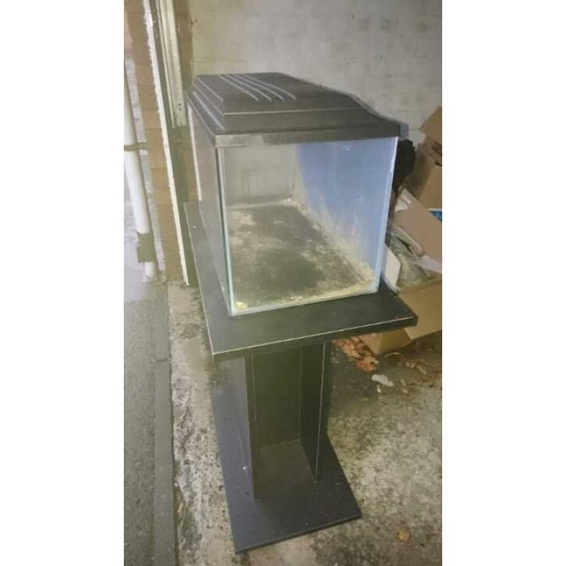 Small Fish tank with stand includes pump and ornaments