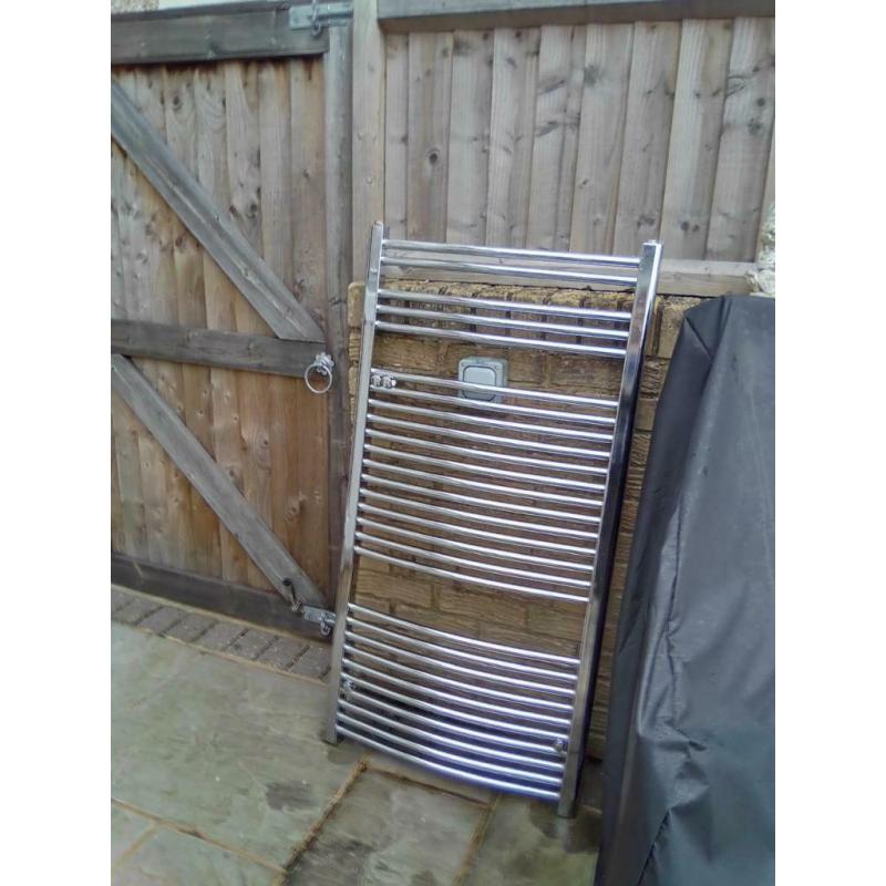 Chrome towel radiator. 120cm x 60cm.