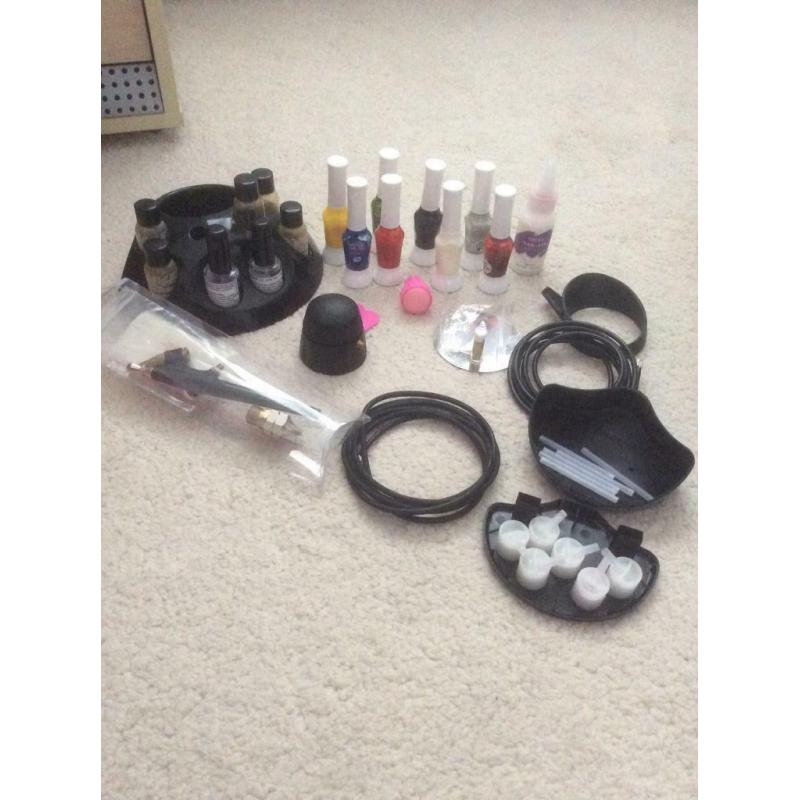 REDUCED FROM ?12... Nail art job lot mixed items including air gun?