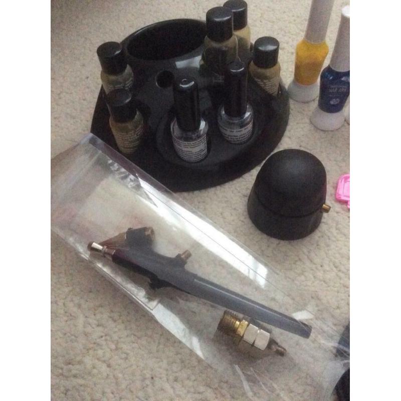 REDUCED FROM ?12... Nail art job lot mixed items including air gun?