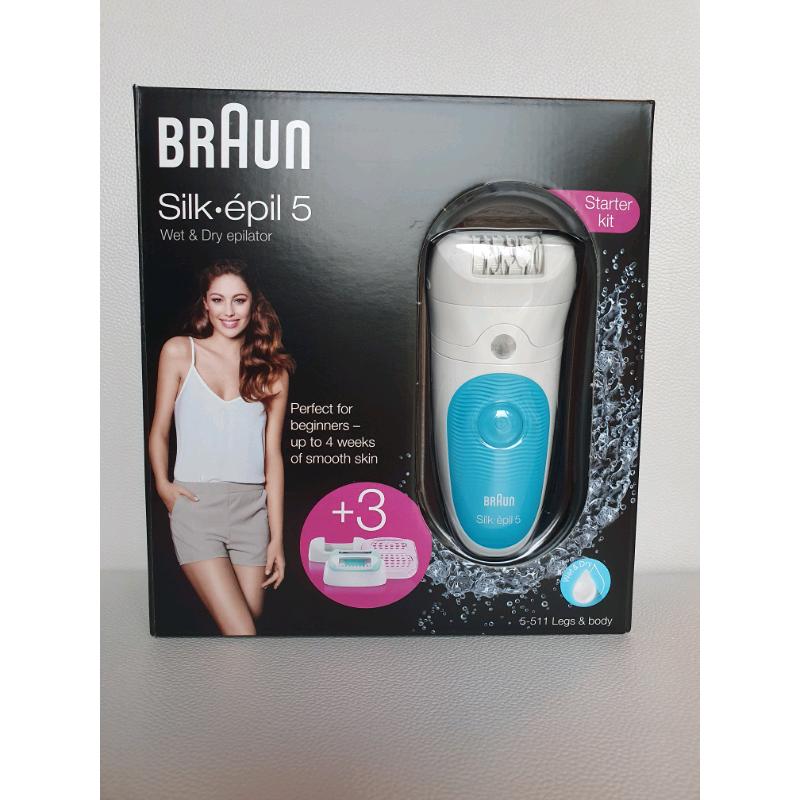 Braun Silk-Epil 5-511 Starter Kit Wet/Dry Epilator for Women Cordless