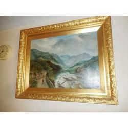 S yates Oil Painting Goldframe Derbyshire peaks