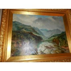 S yates Oil Painting Goldframe Derbyshire peaks