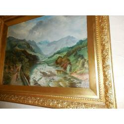 S yates Oil Painting Goldframe Derbyshire peaks