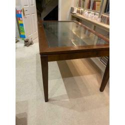 Wood & glass dismantleble dining table - 6/8 people