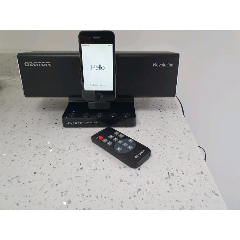 Sound bar with remote + IPhone 4