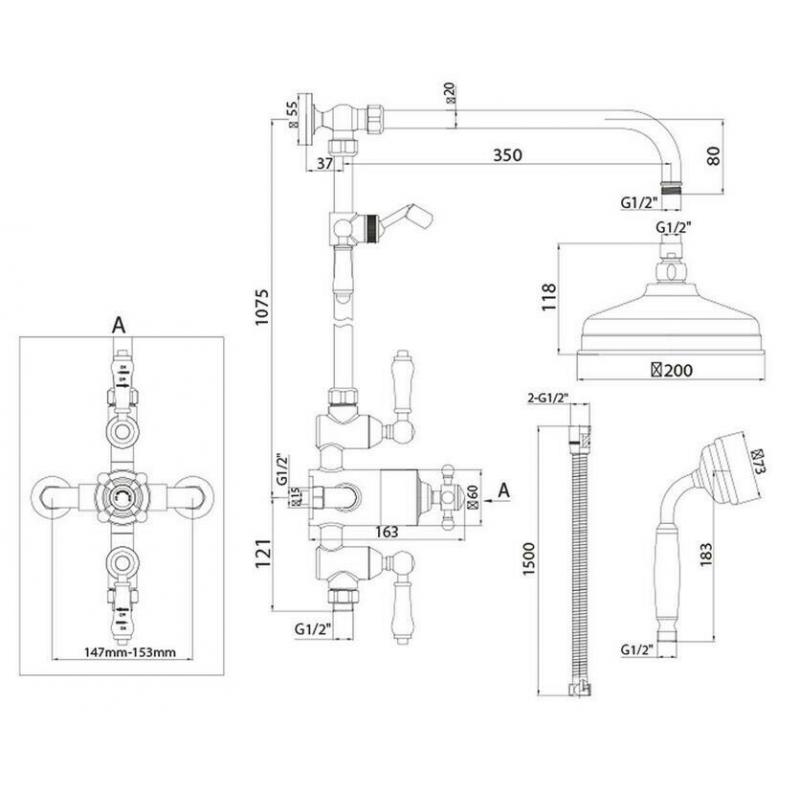 +SALE+ Traditional Chrome Rigid Riser Shower RRP: ?650.00 OUR PRICE: ?480.00