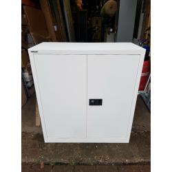 Bisley Regular 2 Door Cupboard Economy Chalk White 914 x 400 x 1,000 mm Office Storage