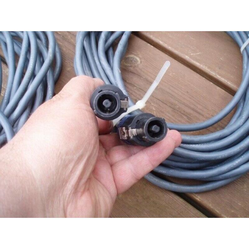 SPEAKER CABLES x 2 USED - SPEAKON PLUG TO SPEAKON PLUG 10 metre - PRO HEAVY DUTY