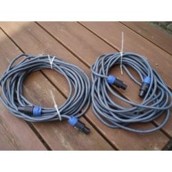 SPEAKER CABLES x 2 USED - SPEAKON PLUG TO SPEAKON PLUG 10 metre - PRO HEAVY DUTY