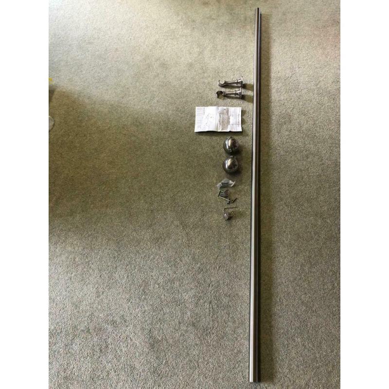 Steel curtain pole with finials 1.8m 28mm from John Lewis